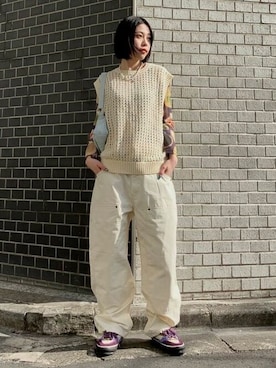 「NULL（ヌル）のアイテム」を使った、BEAMSさん（レディース・164cm）の春コーディネート