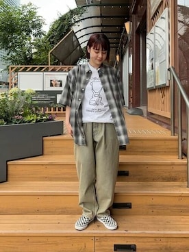 「BEAMS（ビームス）のアイテム（シャツ/ブラウス）」を使った、BEAMSさん（レディース・156cm）の夏コーディネート