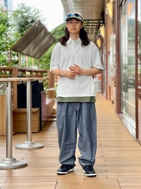 「アイテム（ポロシャツ）」を使った、BEAMSさん（メンズ・168cm）の夏コーディネート