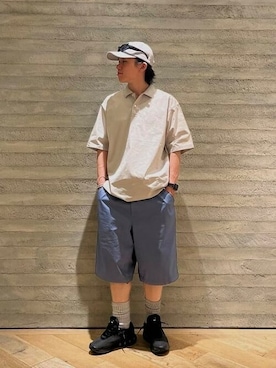 「アイテム（ポロシャツ）」を使った、BEAMSさん（メンズ・168cm）の夏コーディネート
