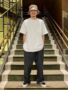 「GRILLO（グリーロ）のアイテム（帽子）」を使った、BEAMSさん（メンズ・172cm）の夏コーディネート