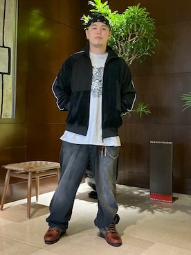 「アイテム（ジャージ）」を使った、BEAMSさん（メンズ・170cm）の秋コーディネート