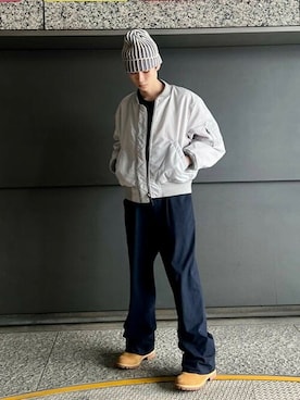 「BEAMS（ビームス）のアイテム（MA-1）」を使った、BEAMSさん（メンズ・175cm）の秋コーディネート
