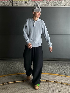 「Champion（チャンピオン）のアイテム（スウェットパンツ）」を使った、BEAMSさん（メンズ・181cm）の秋コーディネート