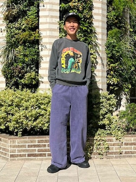 「アイテム（スウェットパンツ）」を使った、BEAMSさん（メンズ・172cm）の秋コーディネート