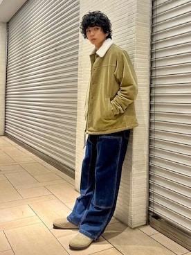 「アイテム（ブルゾン、ベージュ系）」を使った、BEAMSさん（メンズ・173cm）の秋コーディネート