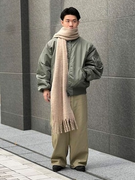 「BEAMS（ビームス）のアイテム（MA-1）」を使った、BEAMSさん（メンズ・170cm）の冬コーディネート