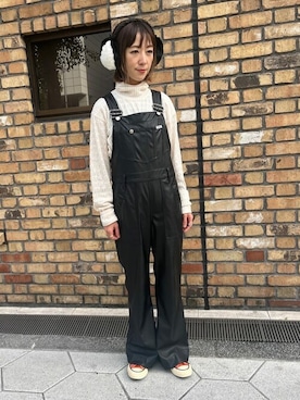 「アイテム（イヤーマフ、ブラック系）」を使った、ca4laさん（レディース・155cm）の秋コーディネート