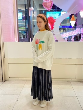 「アイテム（カチューシャ、オレンジ系）」を使った、ca4laさん（レディース・155cm）の冬コーディネート