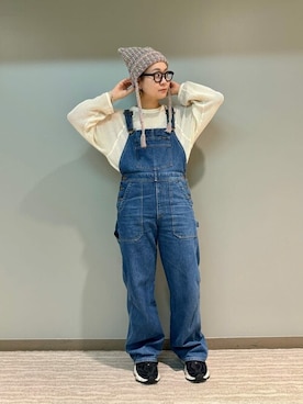 「アイテム（ニットキャップ/ビーニー、パープル系）」を使った、ca4laさん（レディース・155cm）の夏コーディネート