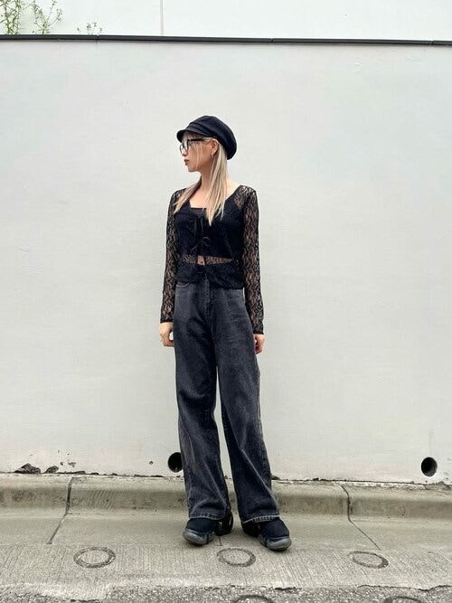 ca4la 黒キャスケット CA4LA カシラ チュール 麦わら SUMMERSONG 黒