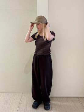 「CA4LA（カシラ）のアイテム（キャップ）」を使った、ca4laさん（レディース・160cm）の秋コーディネート