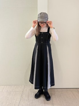 「アイテム（キャスケット）」を使った、ca4laさん（レディース・164cm）の秋コーディネート