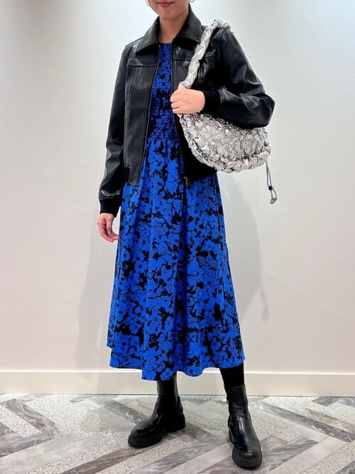 Desigual ワンピース コバルトフローラル ワンピースショート