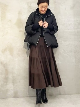 「BEARDSLEY」｜「アイテム（ダウンジャケット/コート）」を使った、BEARDSLEYさん（レディース・166cm）の夏コーディネート