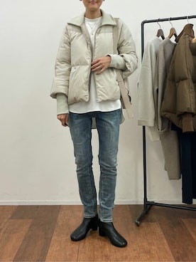 「BEARDSLEY」｜「アイテム（ダウンジャケット/コート）」を使った、BEARDSLEYさん（レディース・166cm）の夏コーディネート