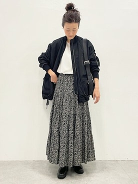 「BEARDSLEY」｜「アイテム（MA-1）」を使った、BEARDSLEYさん（レディース・166cm）の夏コーディネート