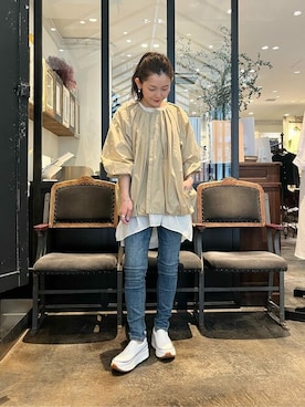 「BEARDSLEY」｜「アイテム（ブルゾン）」を使った、BEARDSLEYさん（レディース・156cm）の夏コーディネート