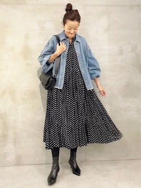 「BEARDSLEY」｜「アイテム（デニムジャケット）」を使った、BEARDSLEYさん（レディース・166cm）の夏コーディネート
