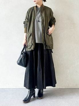 「BEARDSLEY」｜「アイテム（MA-1）」を使った、BEARDSLEYさん（レディース・158cm）の夏コーディネート