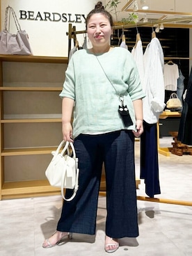 「BEARDSLEY」｜「アイテム（財布/小物）」を使った、BEARDSLEYさん（レディース・158cm）の夏コーディネート