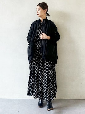「BEARDSLEY」｜「アイテム（MA-1）」を使った、BEARDSLEYさん（レディース・158cm）の夏コーディネート