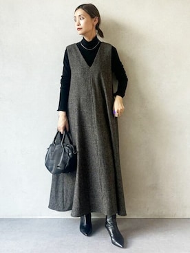 「BEARDSLEY」｜「アイテム（ジャンパースカート）」を使った、BEARDSLEYさん（レディース・158cm）の夏コーディネート