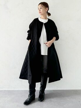 ビアズリー バルーン袖キルティングフレアーコート（パディングロング 