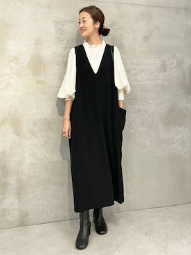 「BEARDSLEY」｜「アイテム（ブーツ）」を使った、BEARDSLEYさん（レディース・166cm）の秋コーディネート