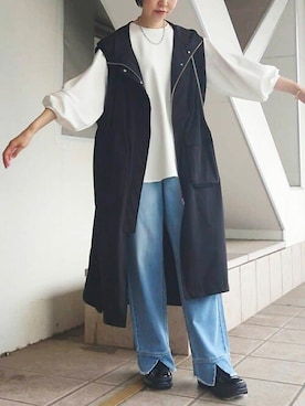 「BEARDSLEY」｜「アイテム（その他アウター）」を使った、BEARDSLEYさん（レディース・164cm）の秋コーディネート