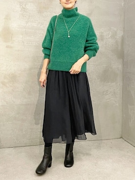 「BEARDSLEY」｜「アイテム（ブーツ）」を使った、BEARDSLEYさん（レディース・166cm）の秋コーディネート