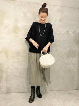「BEARDSLEY」｜「アイテム（ブーツ）」を使った、BEARDSLEYさん（レディース・166cm）の秋コーディネート