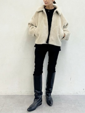 「BEARDSLEY」｜「アイテム（ブルゾン）」を使った、BEARDSLEYさん（レディース・158cm）の秋コーディネート