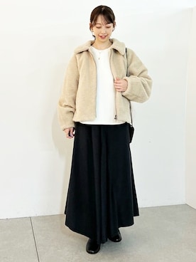 「BEARDSLEY」｜「アイテム（ブルゾン）」を使った、BEARDSLEYさん（レディース・154cm）の秋コーディネート