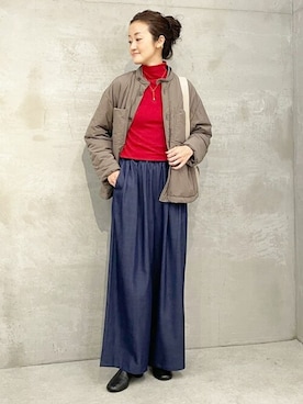 「BEARDSLEY」｜「アイテム（ブルゾン）」を使った、BEARDSLEYさん（レディース・166cm）の秋コーディネート