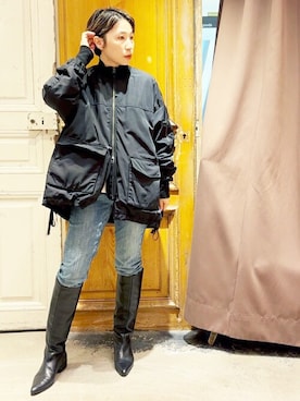 「BEARDSLEY」｜「アイテム（MA-1）」を使った、BEARDSLEYさん（レディース・157cm）の秋コーディネート