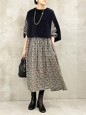 「BEARDSLEY」｜「アイテム（ブーツ）」を使った、BEARDSLEYさん（レディース・166cm）の秋コーディネート