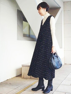 「BEARDSLEY」｜「アイテム（ブーツ）」を使った、BEARDSLEYさん（レディース・164cm）の秋コーディネート