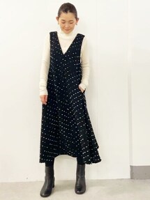 BEARDSLEY（ビアズリー）の「ドットツイードフレアーワンピース