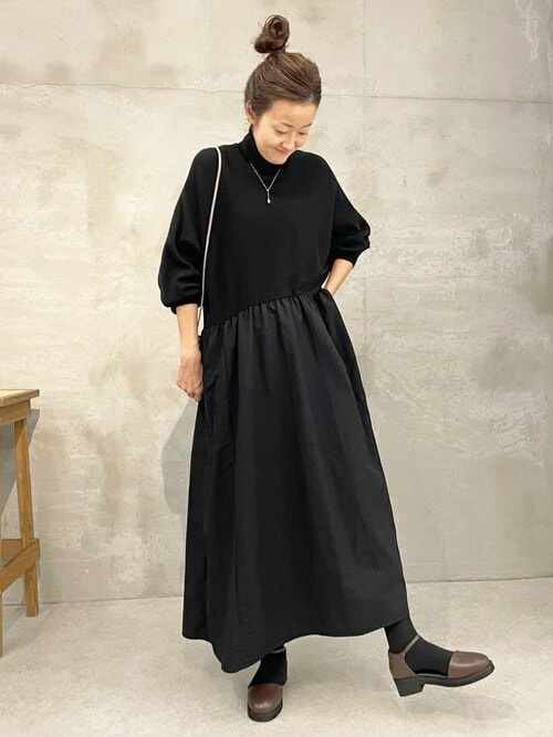 ビアズリー ニットコンビギャザーワンピース BEARDSLEY ニットコンビ