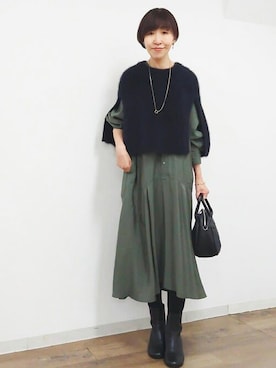 「BEARDSLEY」｜「アイテム（ブーツ）」を使った、BEARDSLEYさん（レディース・164cm）の秋コーディネート