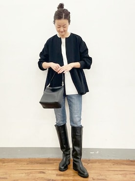 「BEARDSLEY」｜「アイテム（ブルゾン）」を使った、BEARDSLEYさん（レディース・166cm）の秋コーディネート