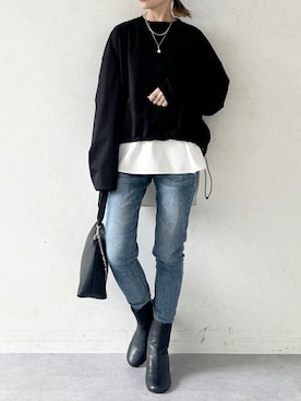 「BEARDSLEY」｜「アイテム（ブーツ）」を使った、BEARDSLEYさん（レディース・158cm）の秋コーディネート