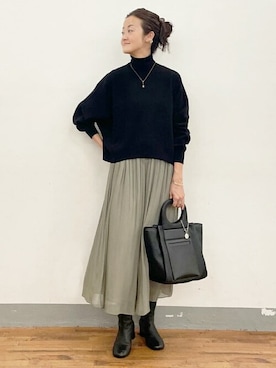 「BEARDSLEY」｜「アイテム（ブーツ）」を使った、BEARDSLEYさん（レディース・166cm）の秋コーディネート