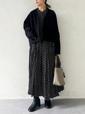「BEARDSLEY」｜「アイテム（その他アウター）」を使った、BEARDSLEYさん（レディース・158cm）の秋コーディネート