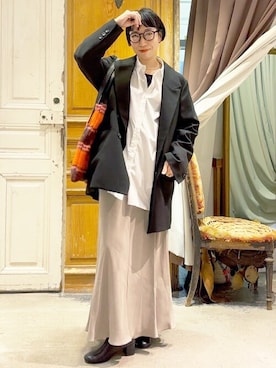 「BEARDSLEY」｜「アイテム（ブーツ）」を使った、BEARDSLEYさん（レディース・157cm）の秋コーディネート