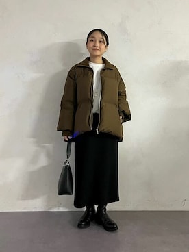 「BEARDSLEY」｜「アイテム（ダウンジャケット/コート）」を使った、BEARDSLEYさん（レディース・149cm）の秋コーディネート