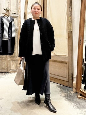 「BEARDSLEY」｜「アイテム（その他アウター）」を使った、BEARDSLEYさん（レディース・158cm）の秋コーディネート