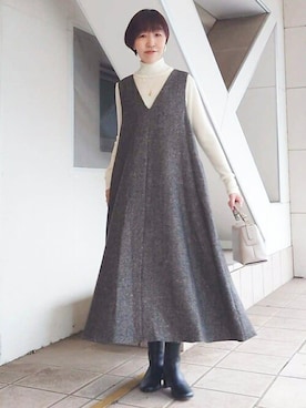 「BEARDSLEY」｜「アイテム（ブーツ）」を使った、BEARDSLEYさん（レディース・164cm）の秋コーディネート