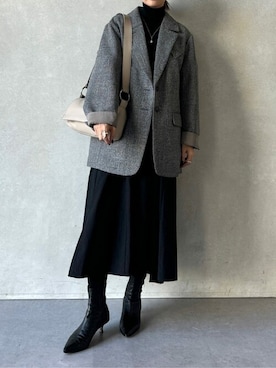 「BEARDSLEY」｜「アイテム（その他アウター）」を使った、BEARDSLEYさん（レディース・158cm）の秋コーディネート